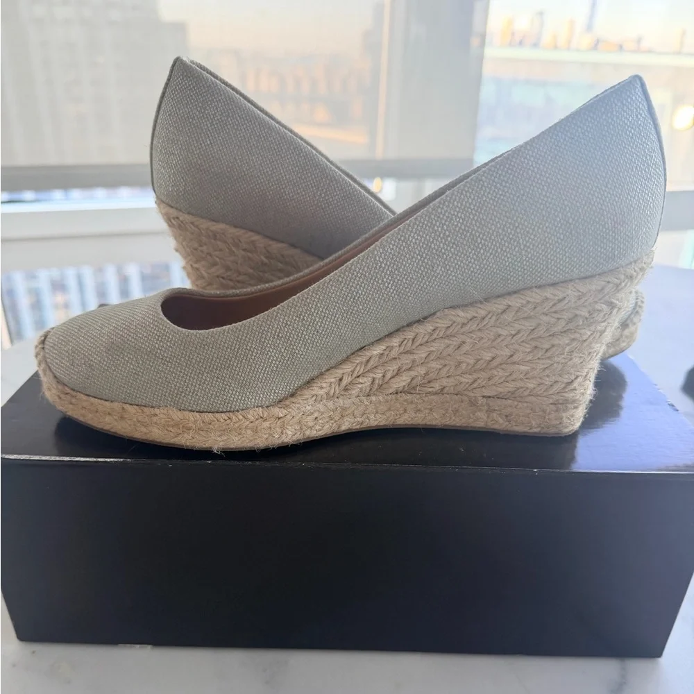 J. Crew Canvas Espadrille Wedges in Gray Size 8.5